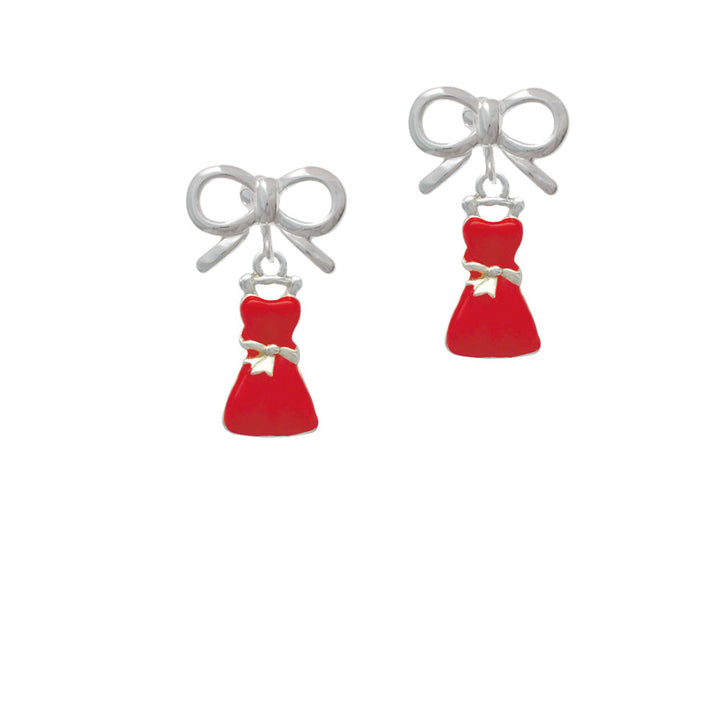 Red Dress Crystal Clip On Earrings Image 9