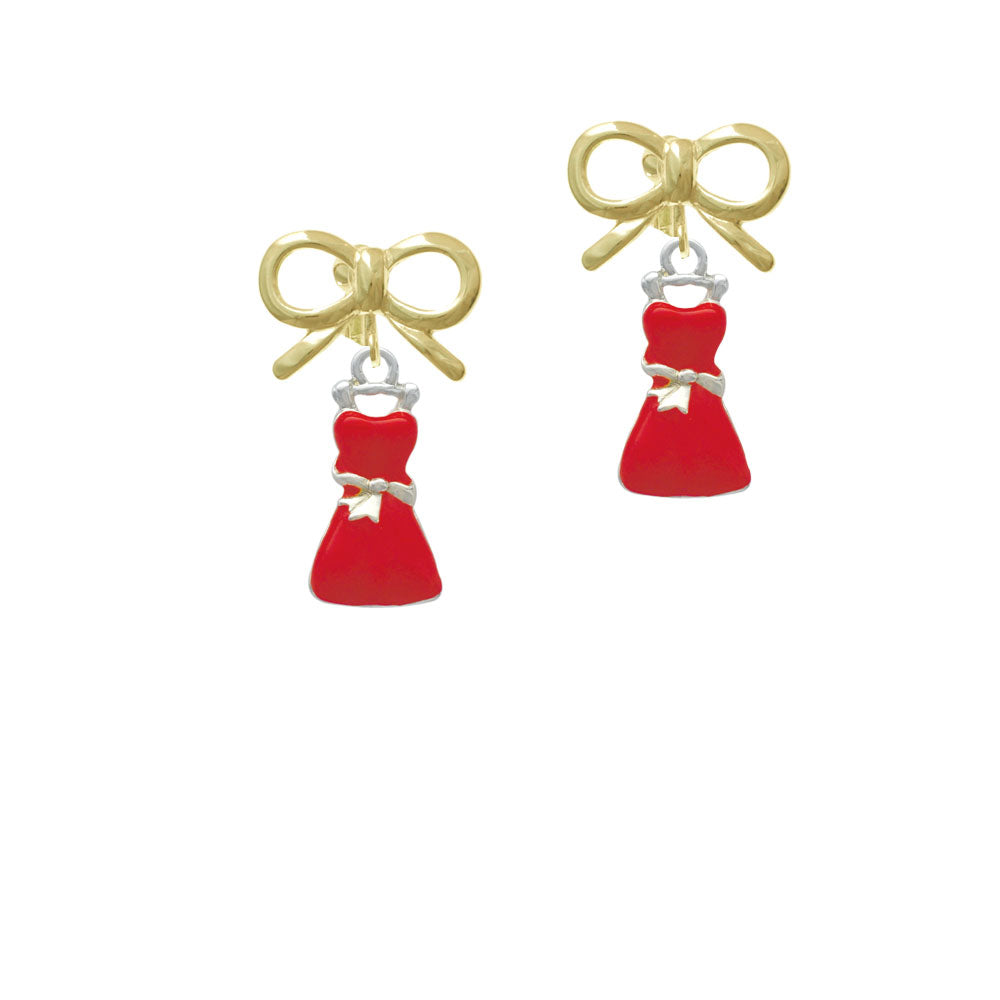 Red Dress Crystal Clip On Earrings Image 10