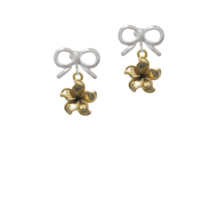 Gold Tone Flower Crystal Clip On Earrings Image 9