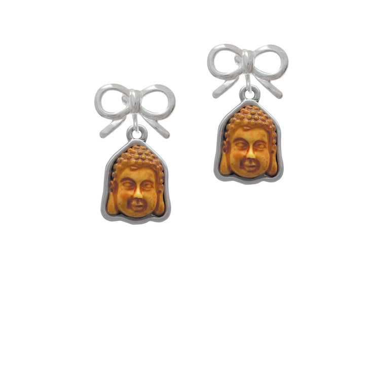 Resin Buddha Head in Frame Crystal Clip On Earrings Image 9