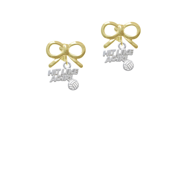 Hit Like a Girl with Enamel Volleyball Crystal Clip On Earrings Image 10