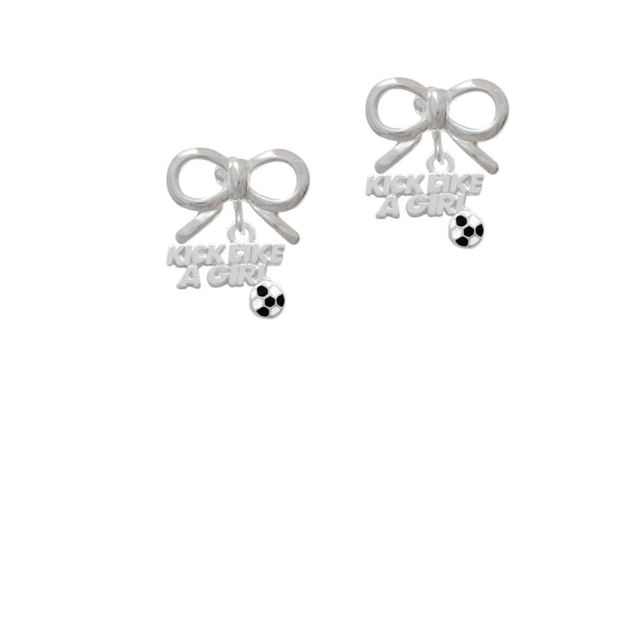 Kick Like a Girl with Enamel Soccer Ball Crystal Clip On Earrings Image 9