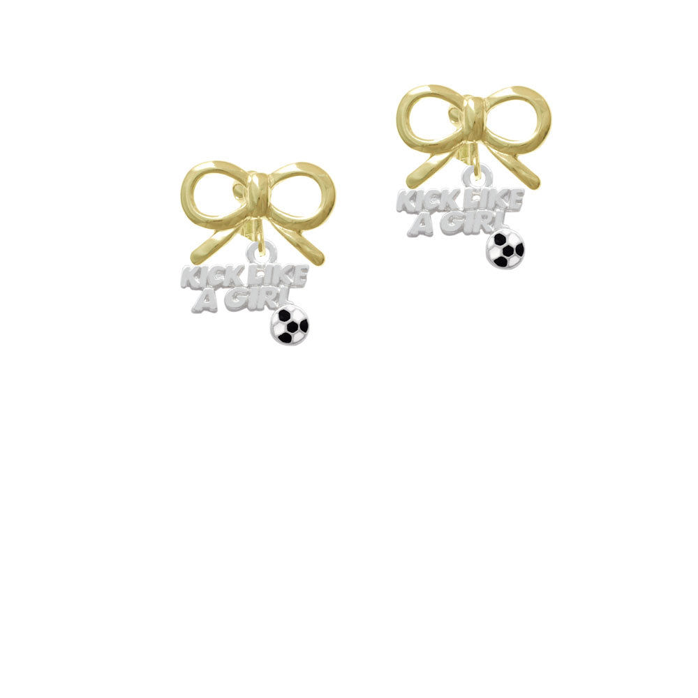 Kick Like a Girl with Enamel Soccer Ball Crystal Clip On Earrings Image 10