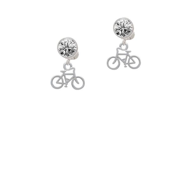 Small Bicycle Crystal Clip On Earrings Image 1