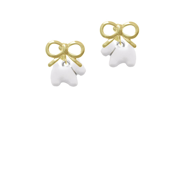 White Westie Dog Crystal Clip On Earrings Image 10