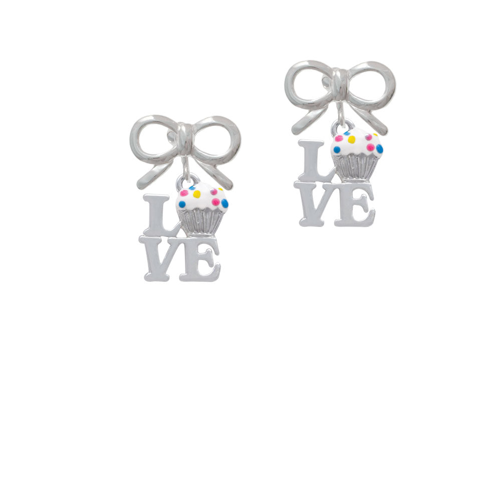 Love with Vanilla Cupcake Crystal Clip On Earrings Image 9