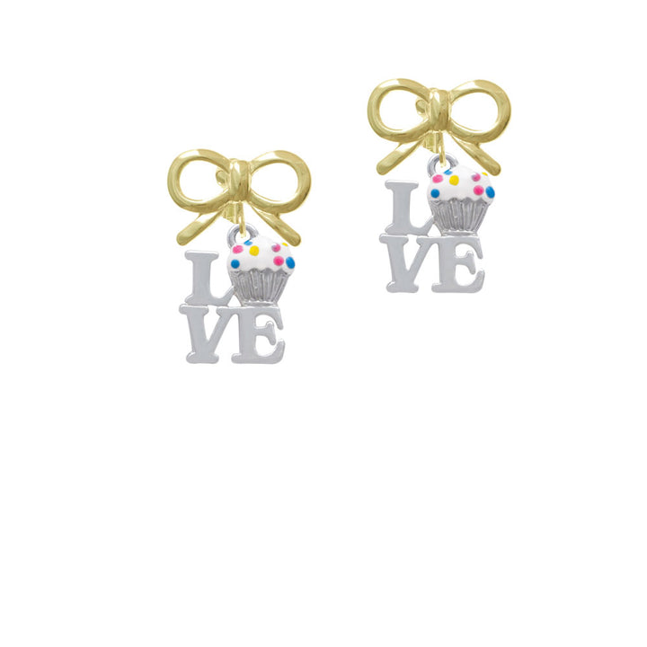 Love with Vanilla Cupcake Crystal Clip On Earrings Image 10