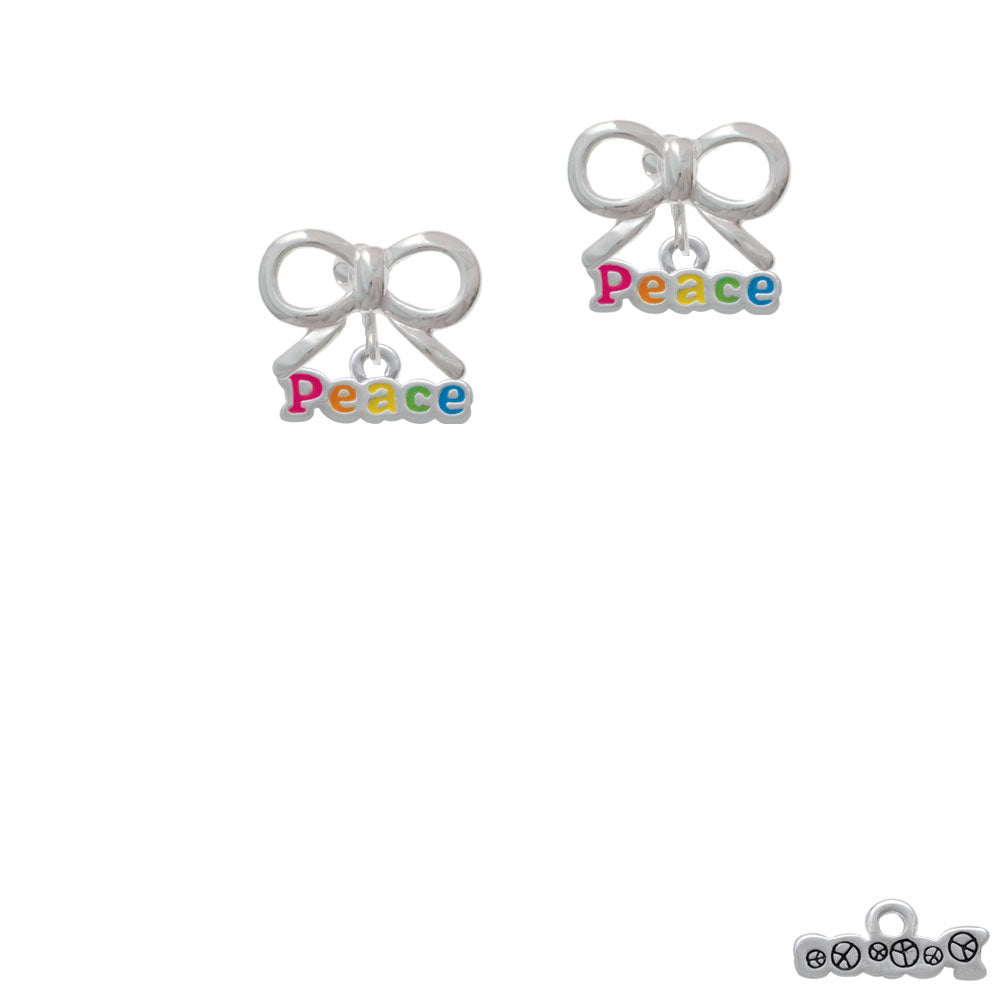 Rainbow Colored Peace Crystal Clip On Earrings Image 9