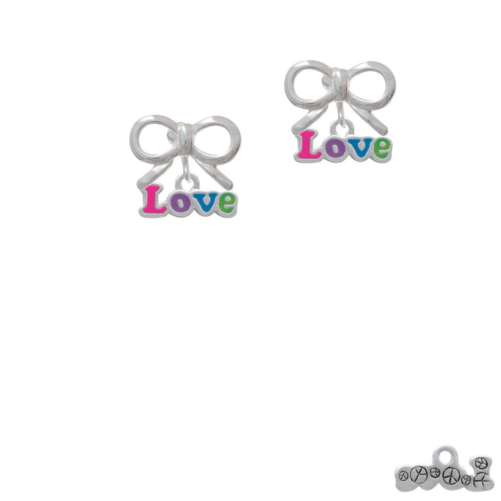 Rainbow Colored Love Crystal Clip On Earrings Image 9