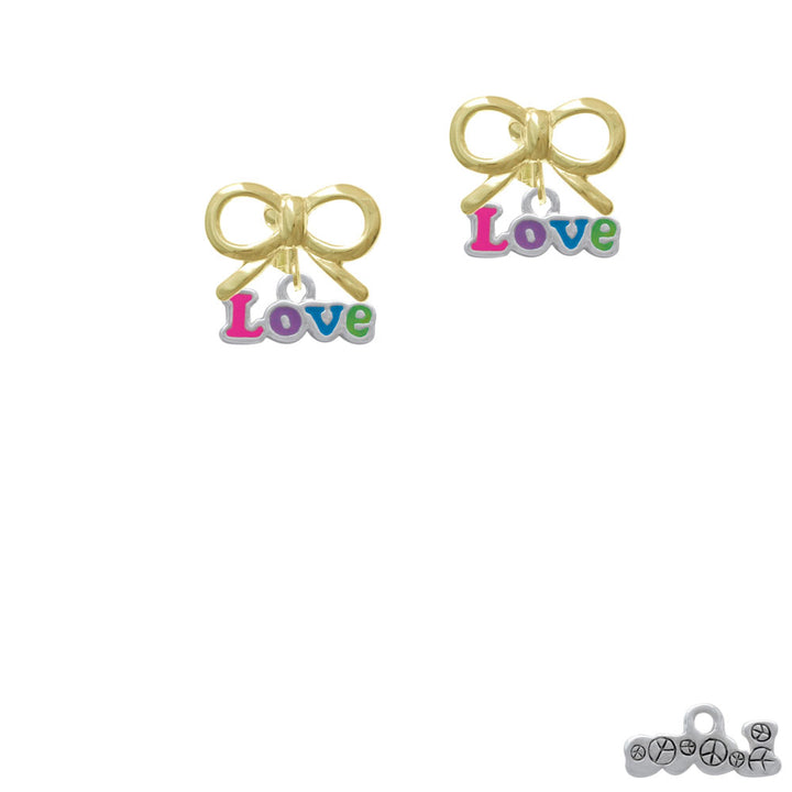 Rainbow Colored Love Crystal Clip On Earrings Image 10