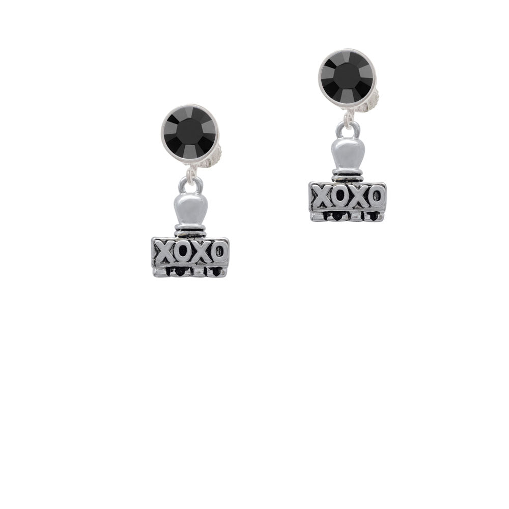 XOXO Stamp Crystal Clip On Earrings Image 3