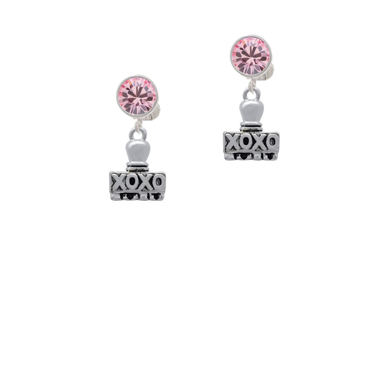 XOXO Stamp Crystal Clip On Earrings Image 4