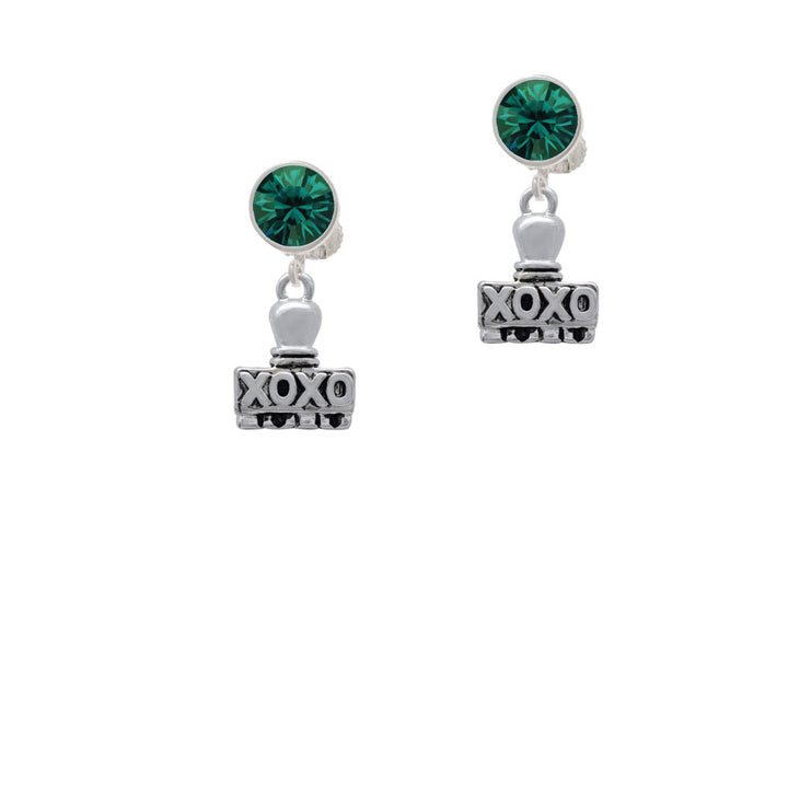 XOXO Stamp Crystal Clip On Earrings Image 6