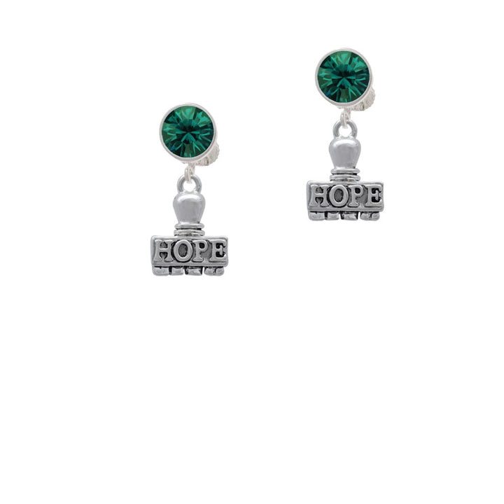 HOPE Stamp Crystal Clip On Earrings Image 6