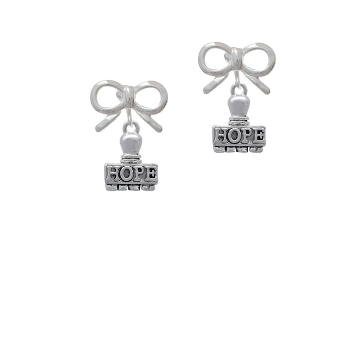 HOPE Stamp Crystal Clip On Earrings Image 9