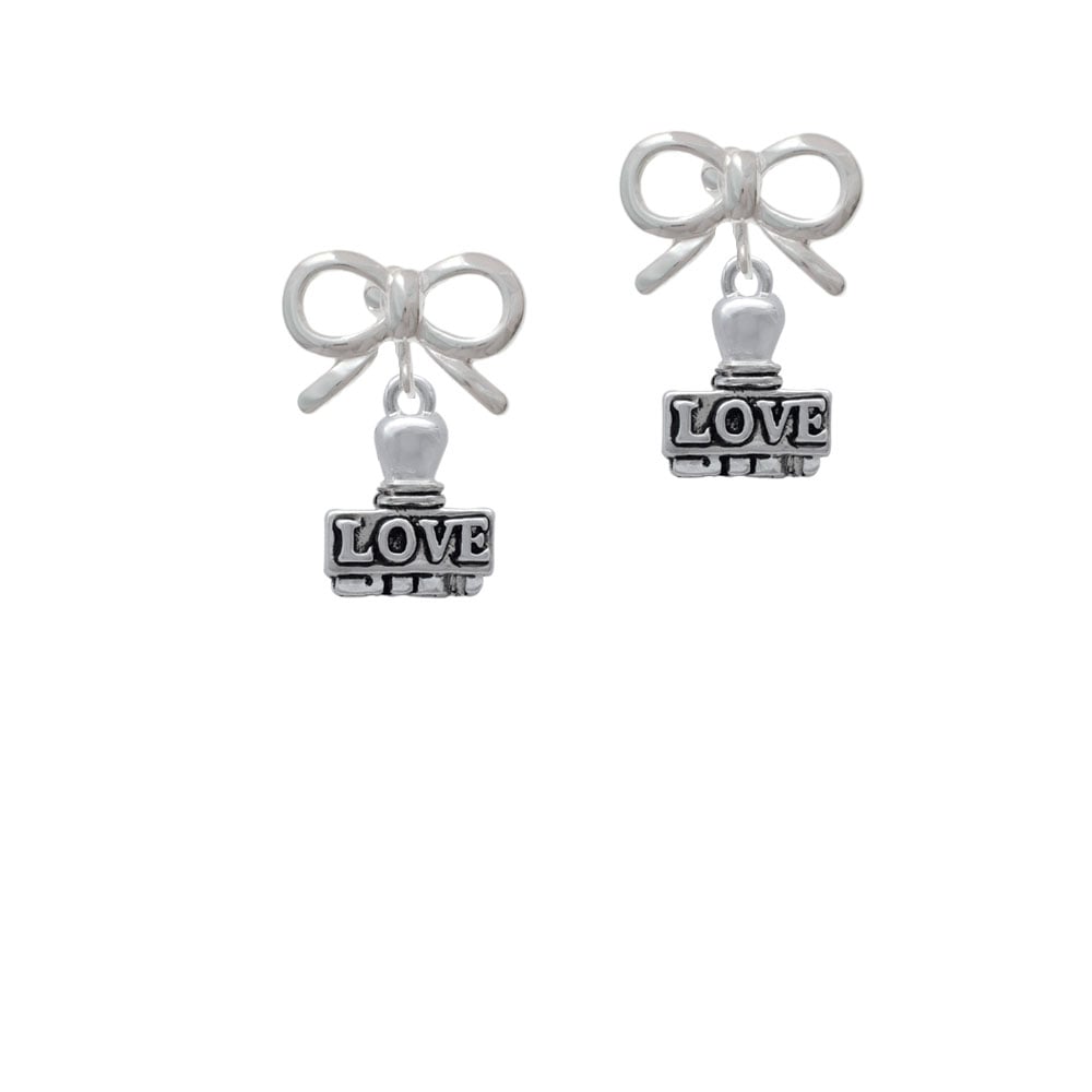 LOVE Stamp Crystal Clip On Earrings Image 9