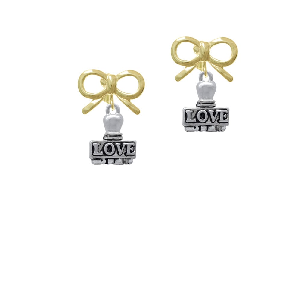 LOVE Stamp Crystal Clip On Earrings Image 10