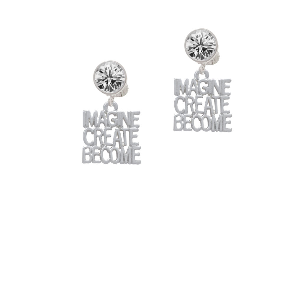 Imagine Create Become Crystal Clip On Earrings Image 2