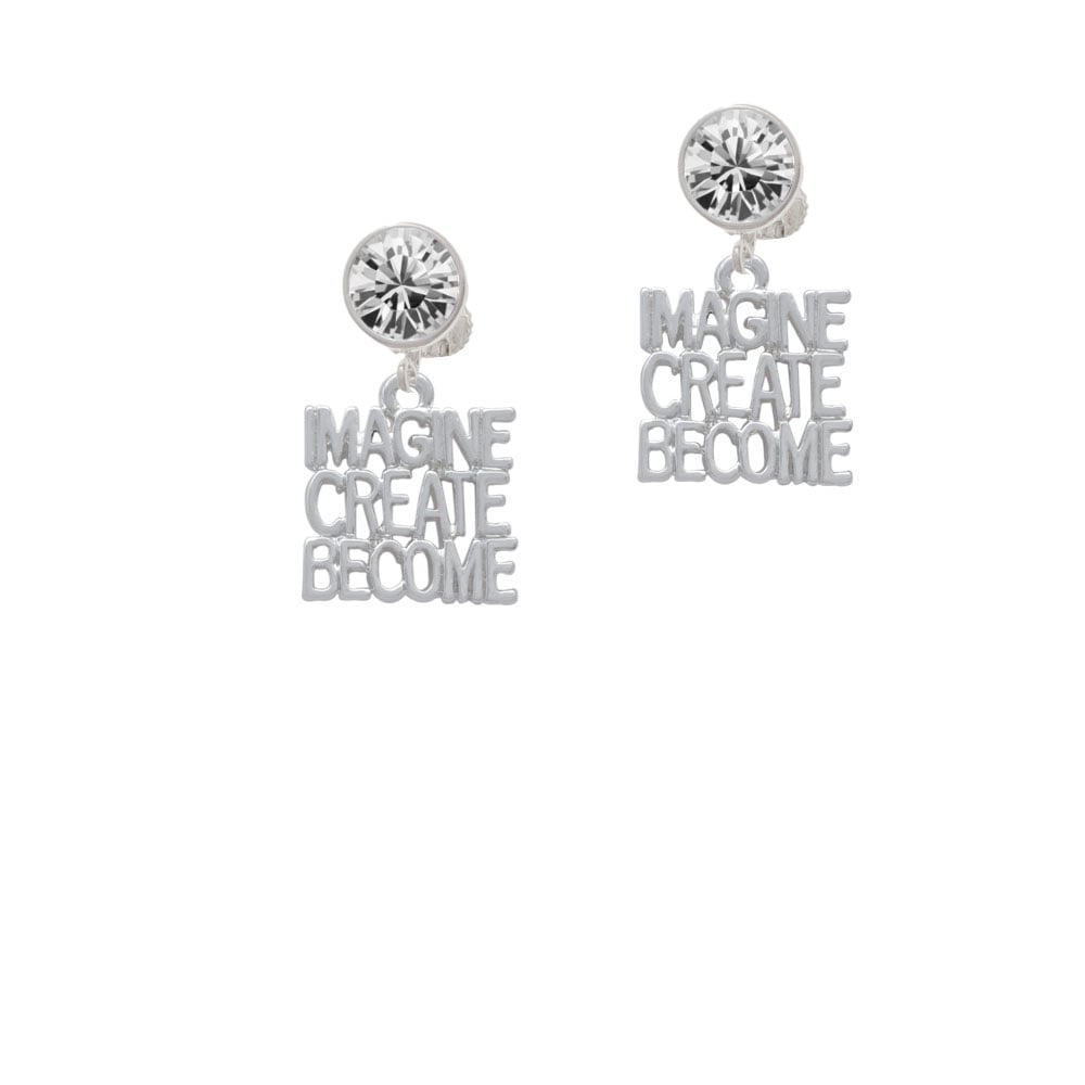 Imagine Create Become Crystal Clip On Earrings Image 1