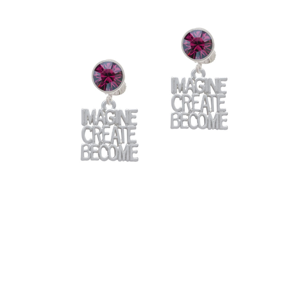 Imagine Create Become Crystal Clip On Earrings Image 8