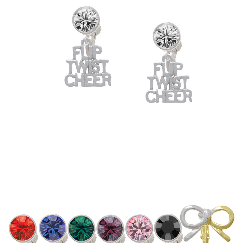 Flip Twist Cheer Crystal Clip On Earrings Image 1