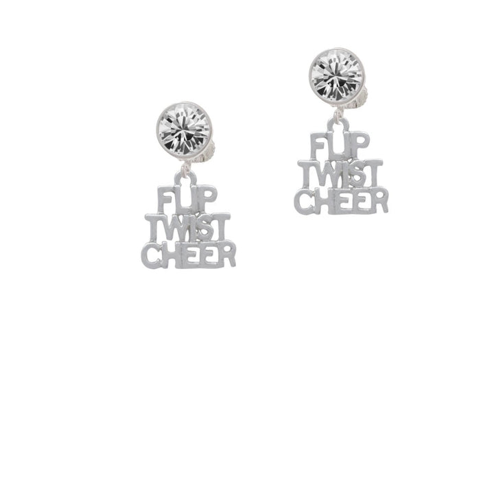 Flip Twist Cheer Crystal Clip On Earrings Image 2