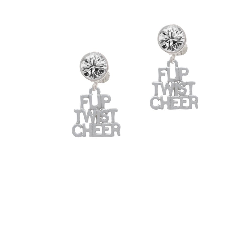 Flip Twist Cheer Crystal Clip On Earrings Image 1