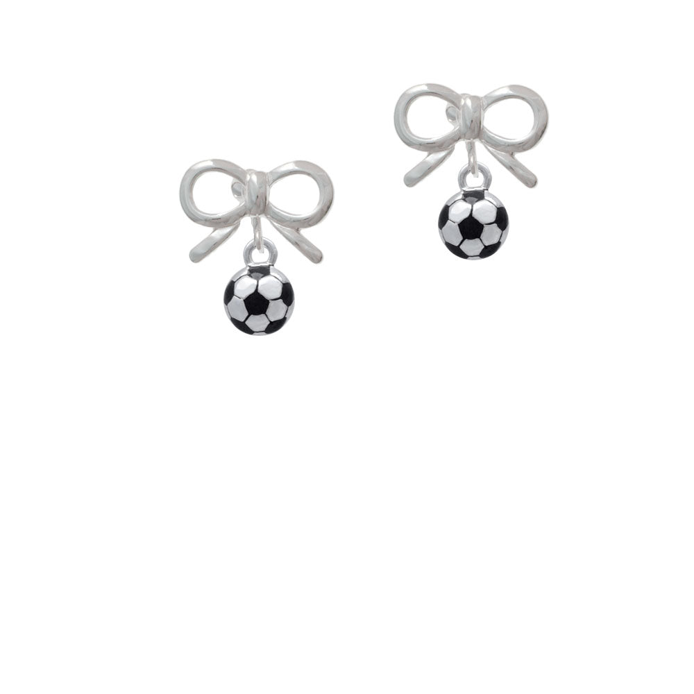 3-D Soccer ball Crystal Clip On Earrings Image 9