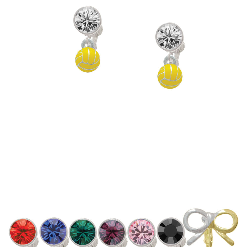 3-D Enamel Water Polo Crystal Clip On Earrings Image 1