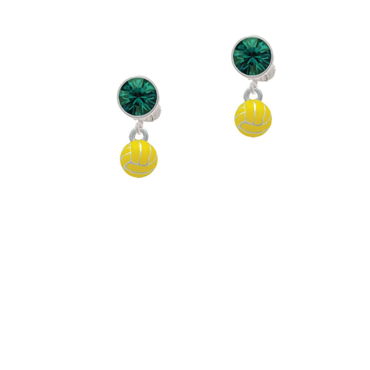 3-D Enamel Water Polo Crystal Clip On Earrings Image 6