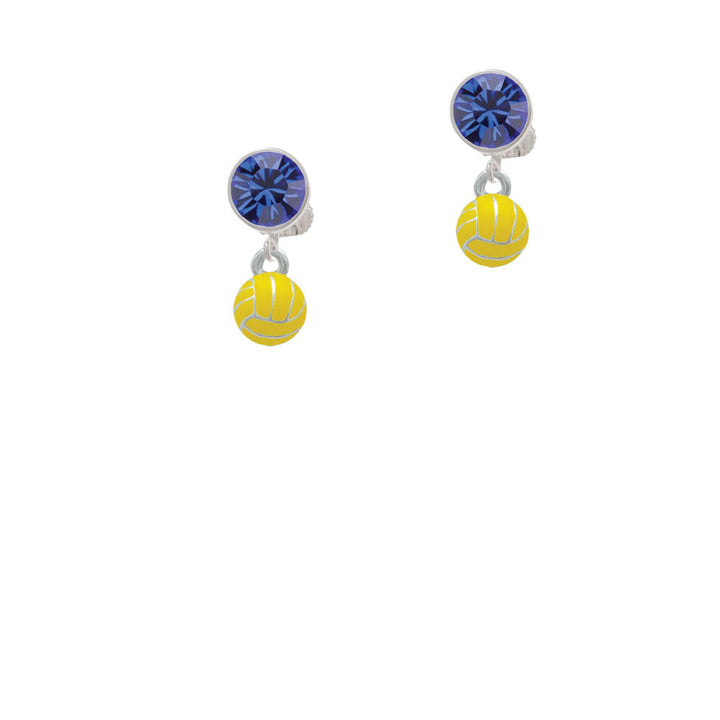 3-D Enamel Water Polo Crystal Clip On Earrings Image 7