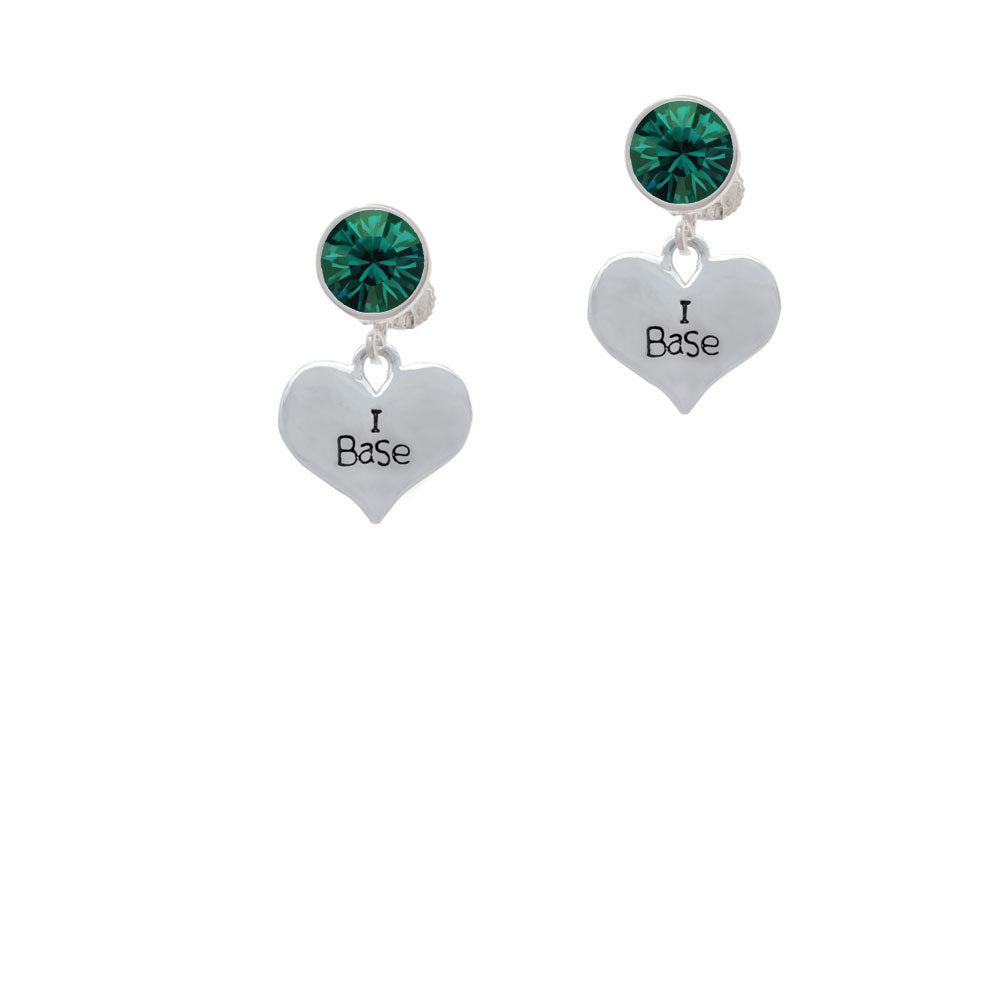 I Base Heart Crystal Clip On Earrings Image 6