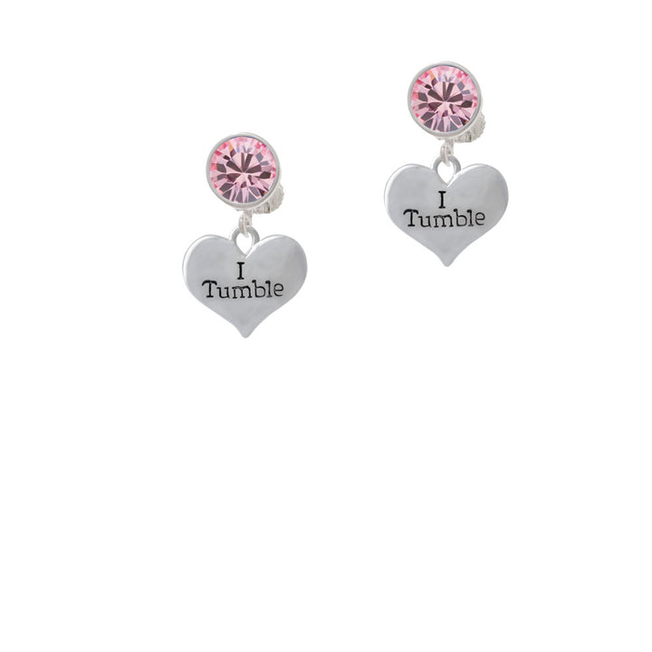 I Tumble Heart Crystal Clip On Earrings Image 4