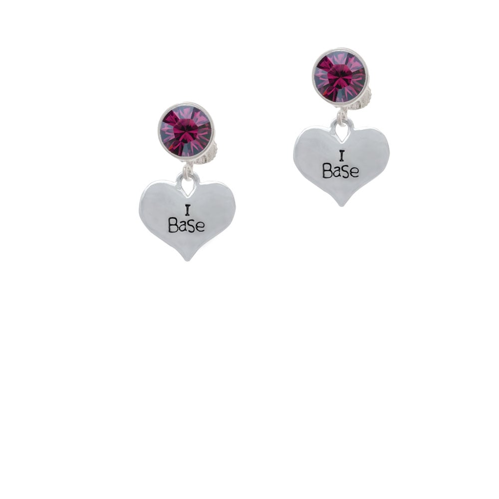 I Base Heart Crystal Clip On Earrings Image 8