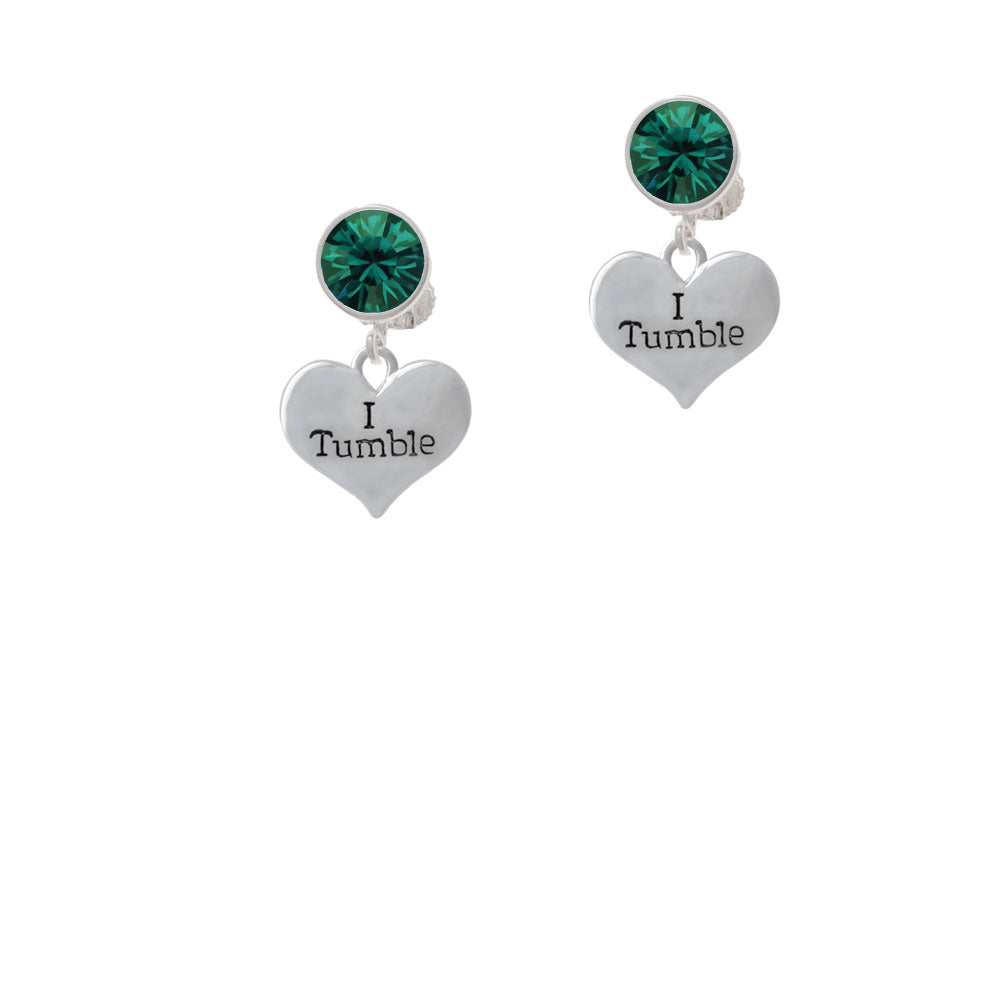 I Tumble Heart Crystal Clip On Earrings Image 6