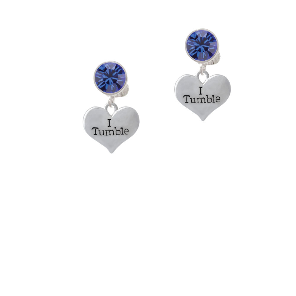 I Tumble Heart Crystal Clip On Earrings Image 7