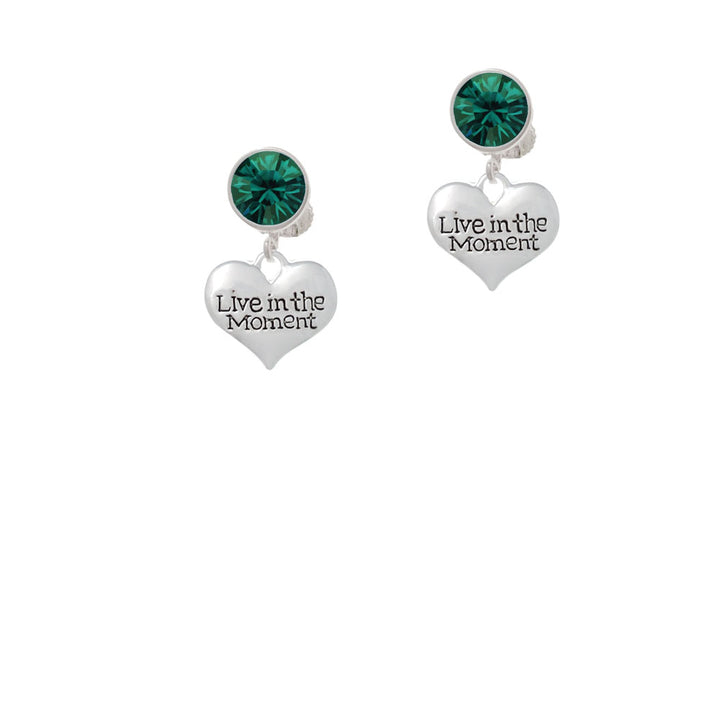 Live in the Moment Heart Crystal Clip On Earrings Image 6