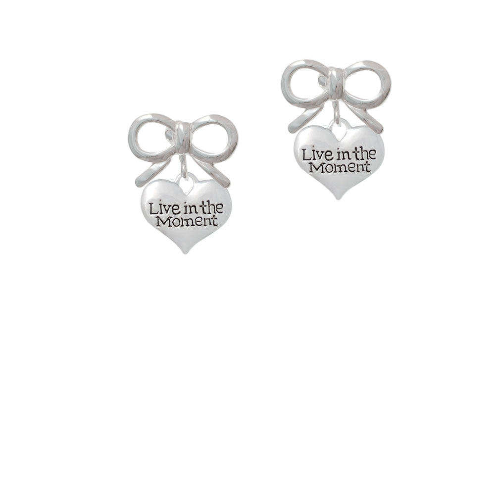 Live in the Moment Heart Crystal Clip On Earrings Image 9