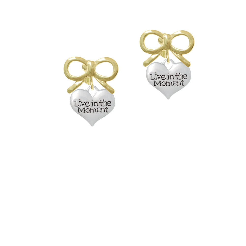 Live in the Moment Heart Crystal Clip On Earrings Image 10