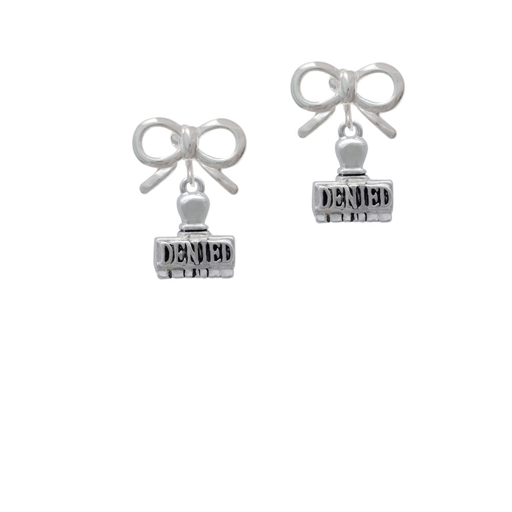 3-D Denied Stamp Crystal Clip On Earrings Image 9