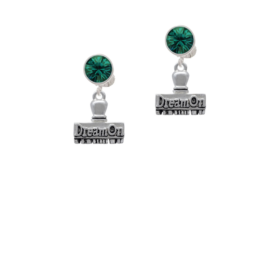 3-D Dream On Stamp Crystal Clip On Earrings Image 6