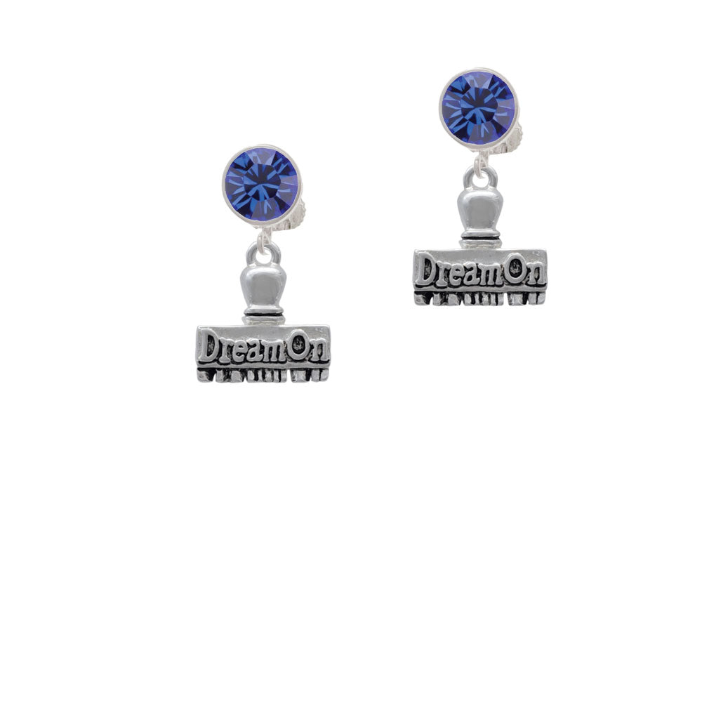 3-D Dream On Stamp Crystal Clip On Earrings Image 7