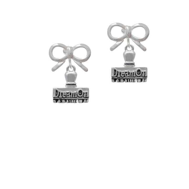 3-D Dream On Stamp Crystal Clip On Earrings Image 9