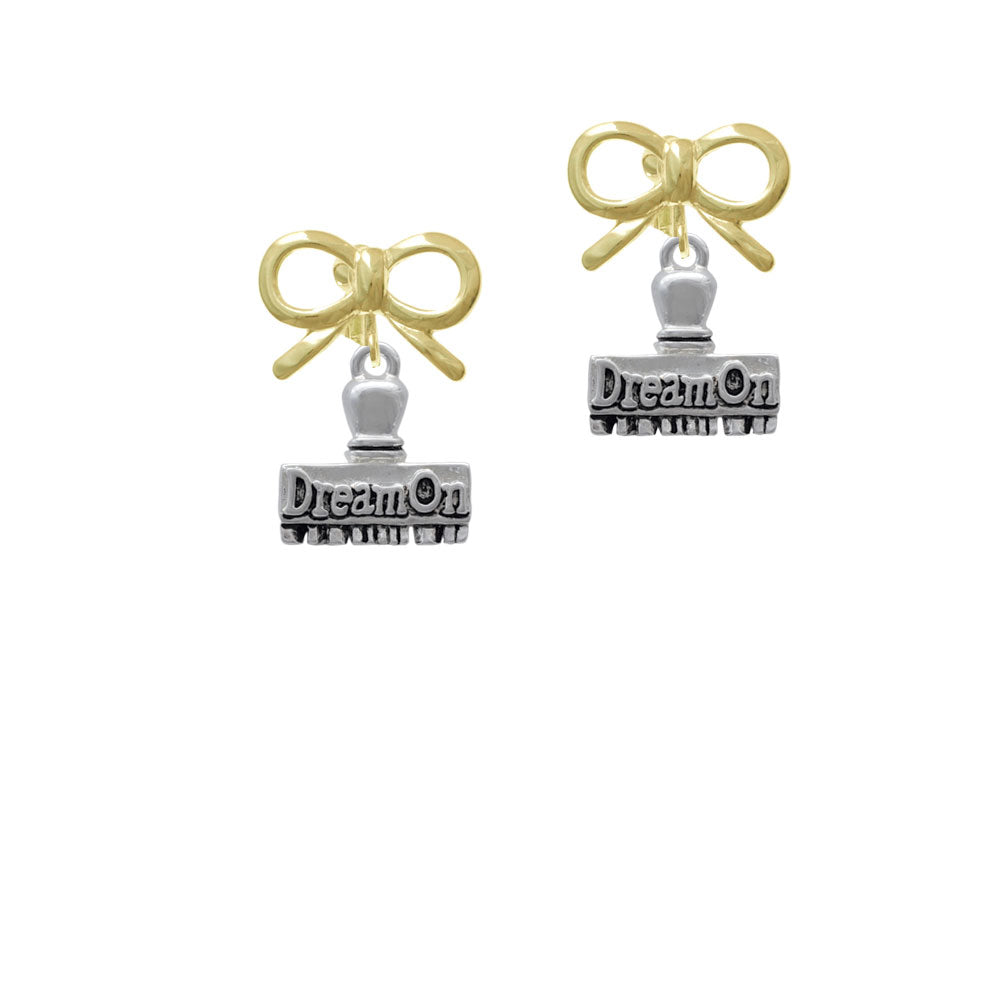 3-D Dream On Stamp Crystal Clip On Earrings Image 10