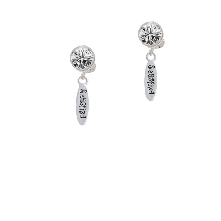 Satisfied Oval Crystal Clip On Earrings Image 2