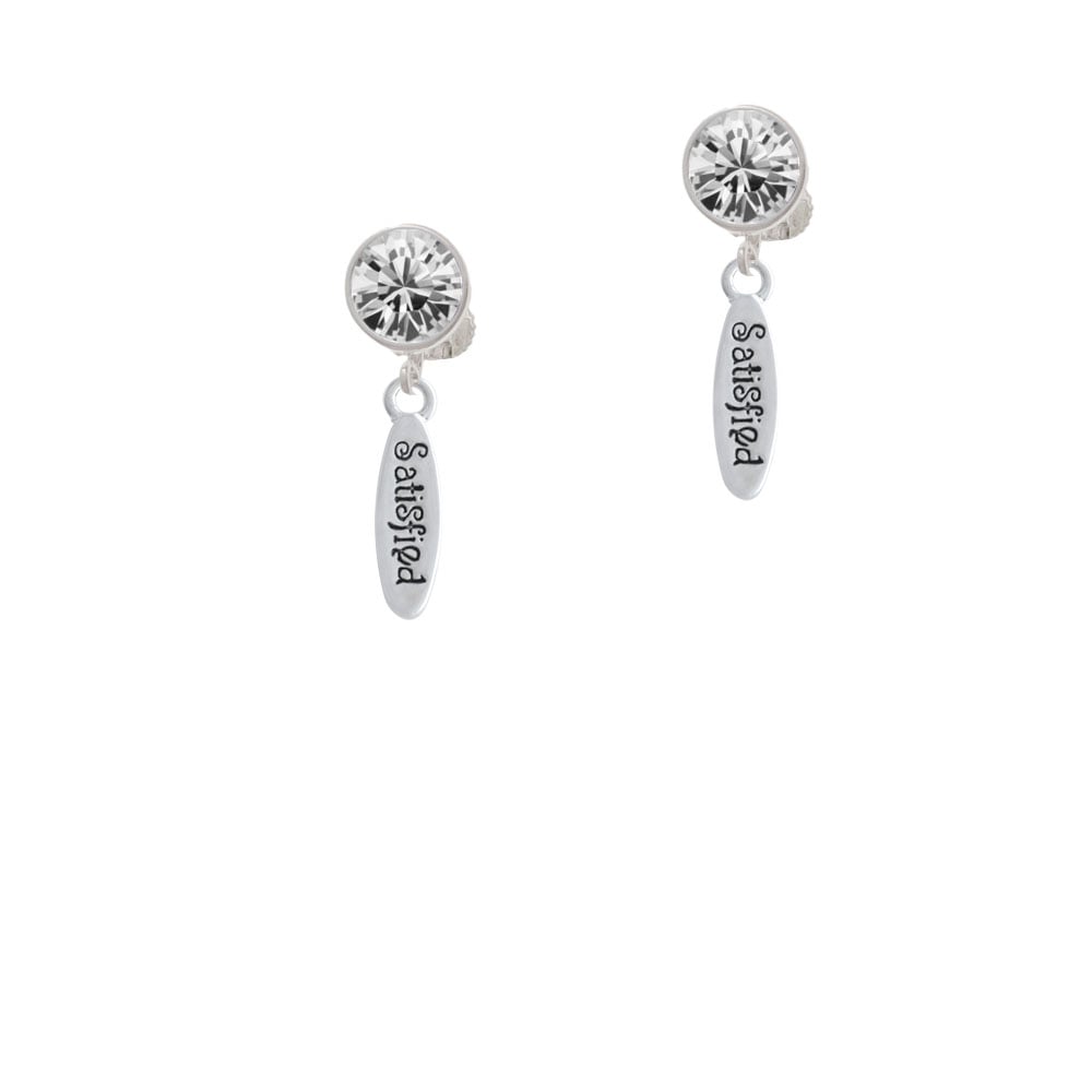 Satisfied Oval Crystal Clip On Earrings Image 1