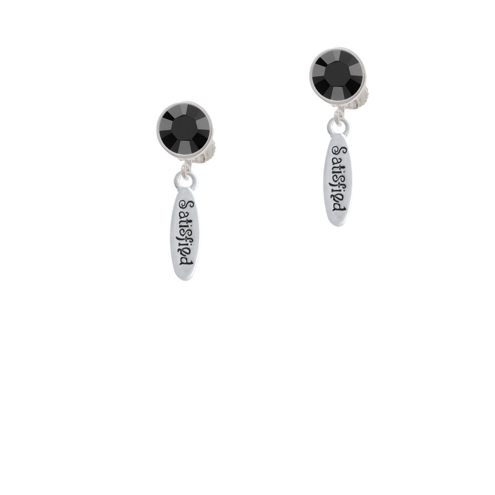 Satisfied Oval Crystal Clip On Earrings Image 3