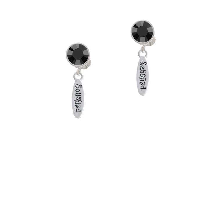 Satisfied Oval Crystal Clip On Earrings Image 1