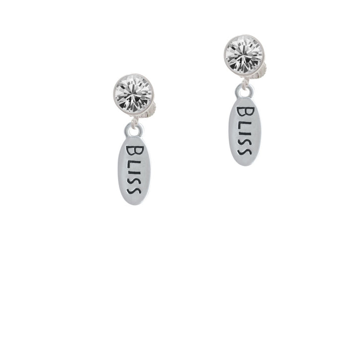 Bliss Oval Crystal Clip On Earrings Image 2