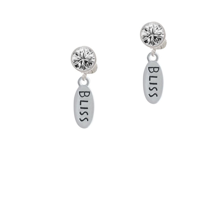 Bliss Oval Crystal Clip On Earrings Image 1